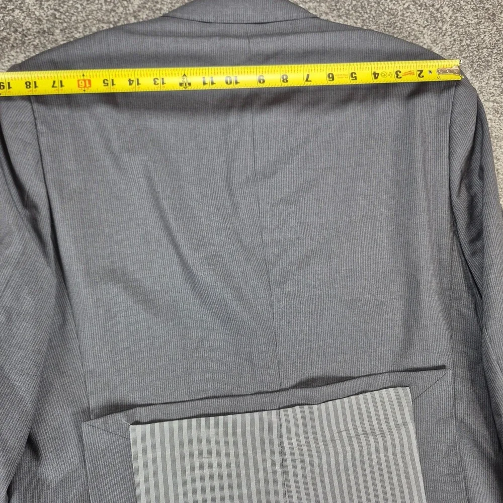 Banana Republic Blazer Mens 46L Gray Marzotto Italian Wool Micro Stripe‎ Jacket